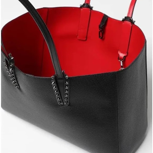 Christian Louboutin Black Tote Bag with Studded Accents and pouch!GREAT BAG! - Picture 3 of 4